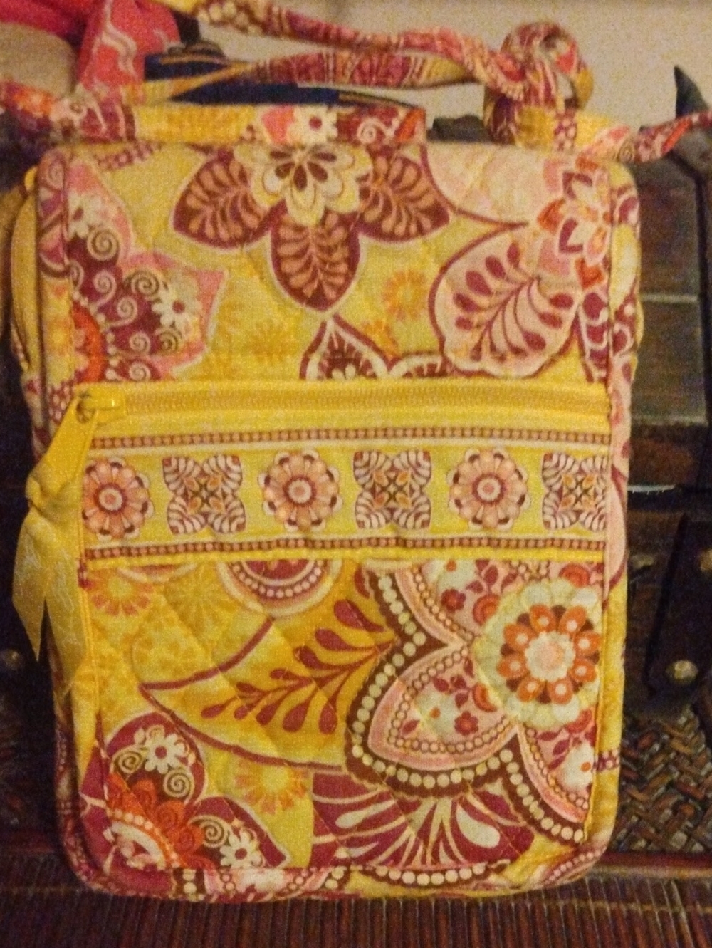 Vera Bradley Paisley Cosmetic Bag Yellow & Red